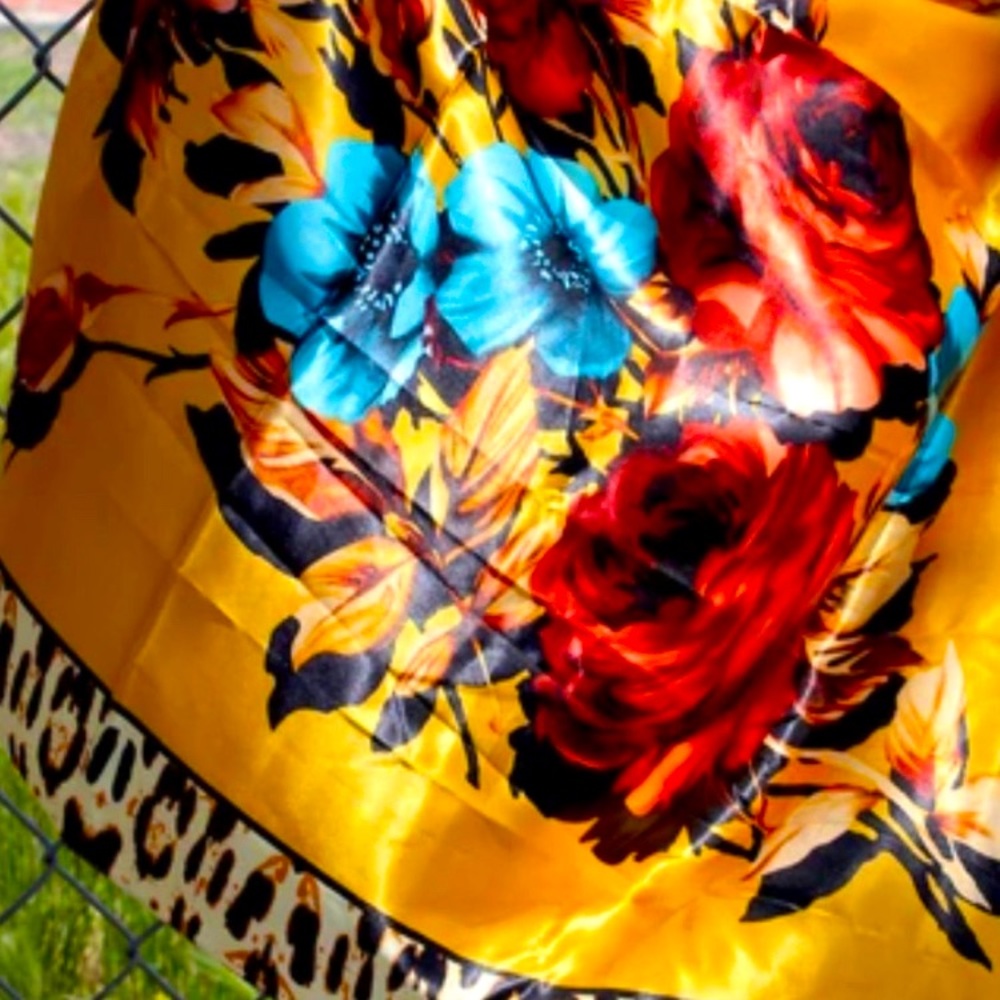Leopard Floral Wild Rag / Scarf